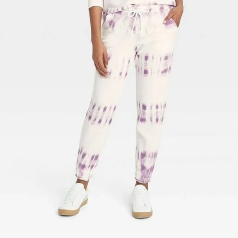 Women's Tie-Dye Mid-Rise French Terry Jogger Pants - NWT